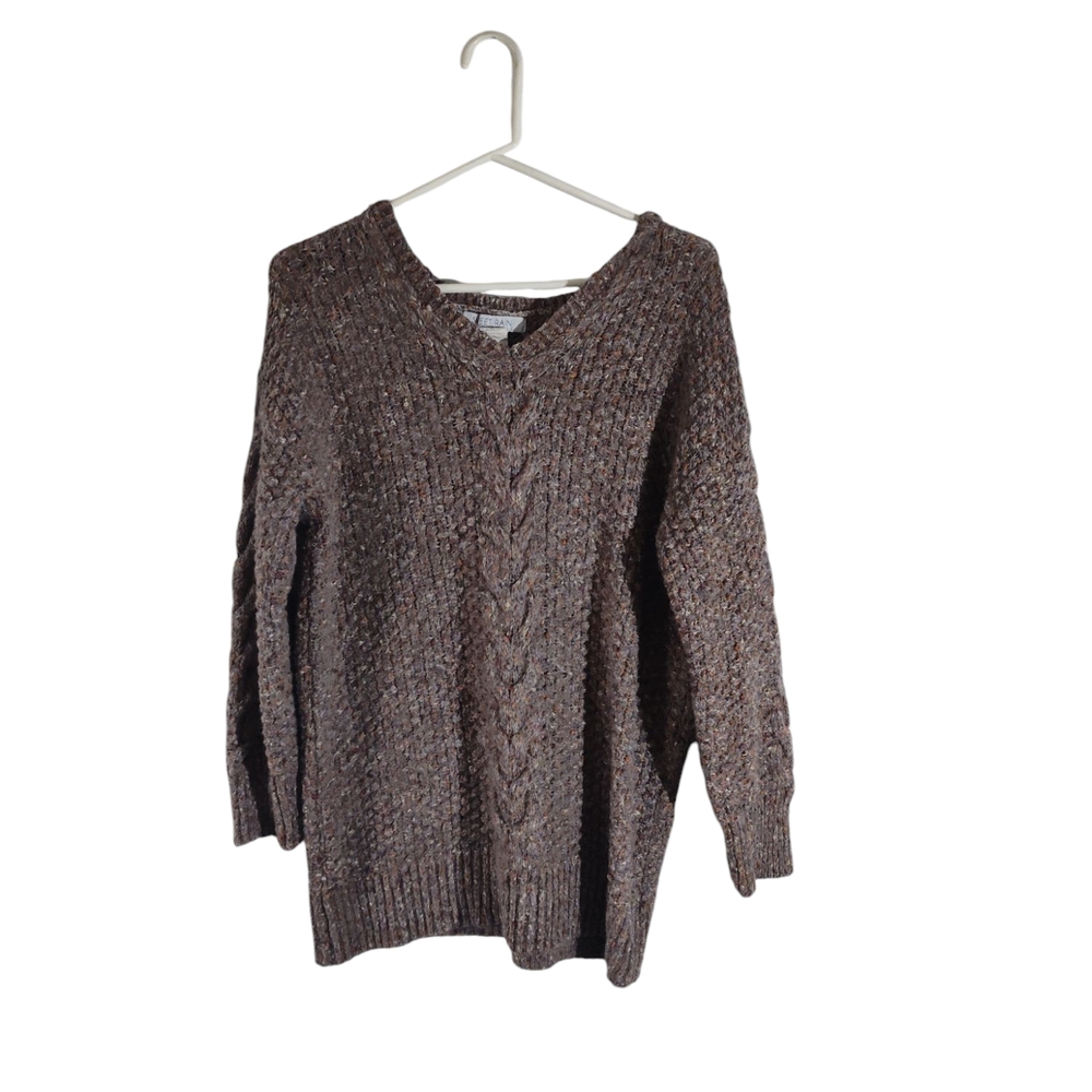 Women's Brown Cable Knit Sweater
